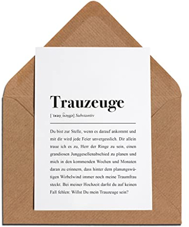 Trauzeuge Karte mit Umschlag – Trauzeuge Definition