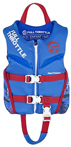 Full Throttle Child Rapid Dry Flex Back Life Jacket, Blue