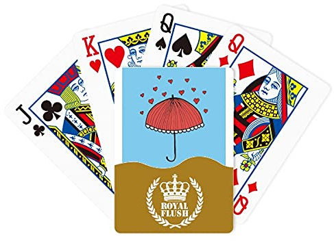 Red Lace Umbrella Heart Weather Royal Flush Poker Spielkartenspiel