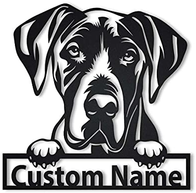 SOULSIS Personalisierte Deutsche Dogge Dog hölzern Sign Art | Benutzerdefinierte Deutsche Dogge Dog hölzern Sign | Geburtstagsgeschenk | Tier lustig