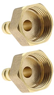 Create idea 2 raccordi in ottone per tubi, da filettatura 1/2¡± BSP a coda spinata da 8 mm, per tubi per carburante, aria, gas, acqua, olio