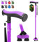 BeneCane Walking Cane for Men & Women Walking Stick for Seniors Folding Canes Quad Cane Adjustable Lightweight Sturdy Free Standing Collapsible Heavy Duty with Soft TPR T-Handle and Travel Bag Purple