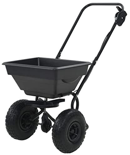 Susany Garden Spreader Lawn & Garden Spreaders Walk Behind Salt Spreader Seed Spreader Fertilizer Spreader for Salt Fertilizer Lawn Split Seeds, PVC and Steel 92x46x70 cm 15 L
