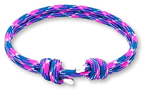Arana's - Bracciale nautico donna uomo ragazzo ragazza | Colore rosa rossa viola nero giallo | Adorni in Argento Sterling | Bracciali marinari fatti a mano | Bracciali da surf in corda paracord, Nylon