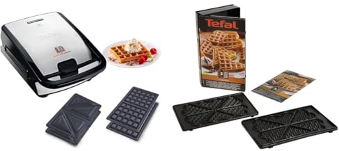 Tefal Snack Collection Sandwich- und Waffelmaker SW852D + Herzwaffel-Backplatten Nr. 6 XA8006 – 700 W, antihaftbeschichtet, erweiterbar, spülmaschinengeeignet, inkl. Rezeptheft & Aufbewahrungsbox