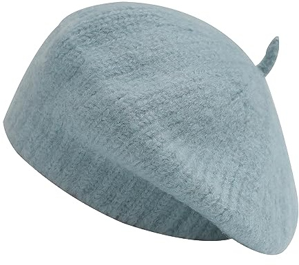 ZLYC Französische Baskenmütze aus Wolle für Damen, Winter, gestrickt, Baskenmütze, Künstlermütze