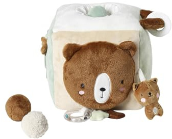 VERTBAUDET Baby Activity-Stoffwürfel GRÜNER WALD braun