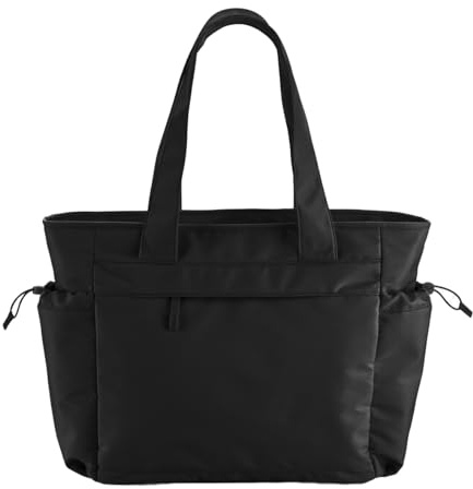 Quadra – svart gymväska – resenecessär, yogaväska, moderskapsväska, sommartygväska – 100 % återvunnen polyester kabinväska och resväska, Svart, Samtida