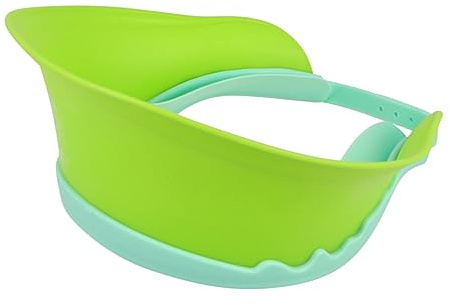Verstellbare Grüne Haarwaschhaube aus Silikon mit Ohrenschutz | Babys und Kinder von 3 Monaten bis 6 Jahren, Leicht, zum Baden und Haarewaschen