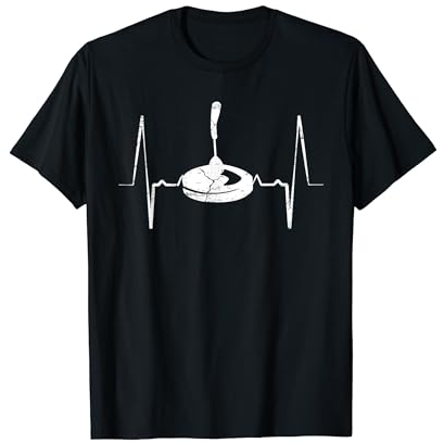 Herzschlag Stocksport Stockschützen Asphaltstock Eisstock T-Shirt