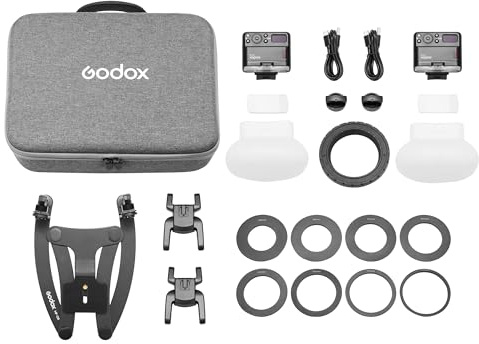 MF12-DK3 Twin Dental Photography Macro-Flash Kit (Compatible With Sony) - 12Ws, 3.7/1700mAh, 32 Channels, 500 Full Power Flashes, 30m Transmission Distance, 2.4GHz Transmission