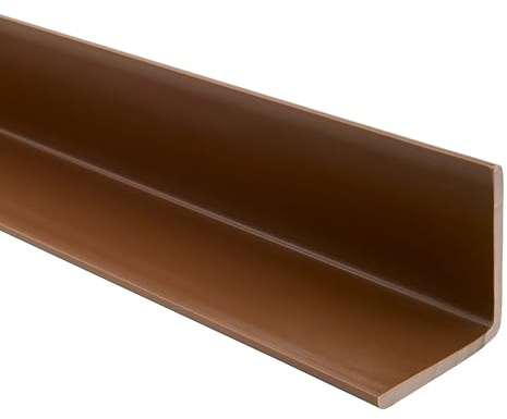 Quest Winkelprofil 35x35mm Kantenschutzwinkel Winkelleiste Eckenschutz – PVC Kunststoff – Ohne Klebeband – 200cm, Braun