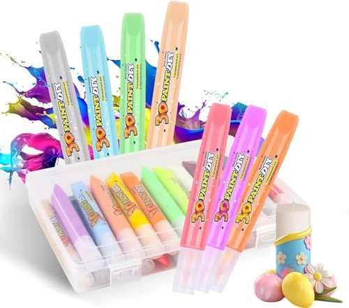 Indrnif 24er Kerzenfarbe Set Kerzenstifte je 10 ml,Candle Pen für Kerzen mit 5 Zeichenkarten,Kerzenfarbe Kerzenpen,Premium Candle Liner Kerzen Selber Machen Set