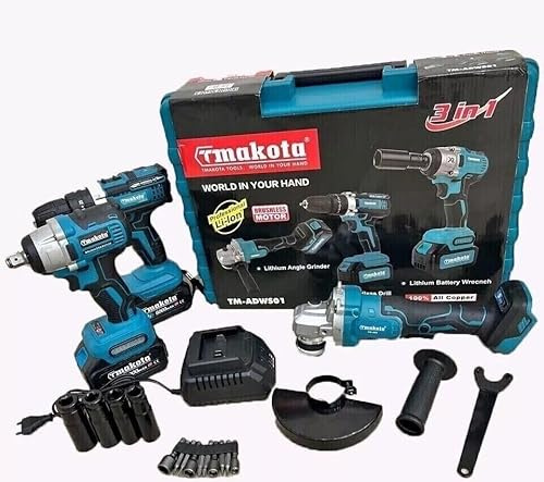 Kit 3in1 Trapano Avvitatore, Svita Bulloni a Impulsi, Smerigliatrice
