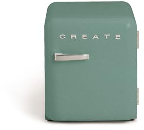 CREATE / RETRO FRIDGE 50 SILVER/Frigorífico verde sage maneta plata / 85W. minibar. un estante. diseño retro. 50 cm. dos repisas. capacidad de 48L. bajo consumo. 50x44x49.8 cm