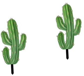 Gogogmee 2stücke Cactus Gartenpfahl Aus Acryl Wetterfestes Gartenornament Für Außenbereiche Kreative Dekoration Für Garten Rasen Und Wege Lebensechte Pflanzenform