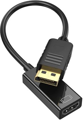 ABLEWE DisplayPort to HDMI Adapter, 4K@30Hz High Resolution DP(DisplayPort) Male to HDMI Female High Speed Transmission Video Audio Converter for GPU, Laptop, PC, Monitor, TV