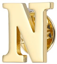 PATIKIL Brief Anstecknadeln, Anfangsbuchstabe Buchstabe N Kragen Anstecknadeln Buchstabe Broschen Anstecknadeln für Frauen Männer Hemd Kleid Anzüge Mantel Kragen, Goldton, Buchstabe N