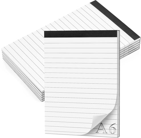TXXATX Notizblock Klein A6 Notizblöcke Schreibblock Liniert 5 Stück Mini Notizblock 30 Blatt pro Block Nachfülleinlagen Abreißblock Notizzettel für Schule Büro Haushalt Memo Tagebuch To Do Liste
