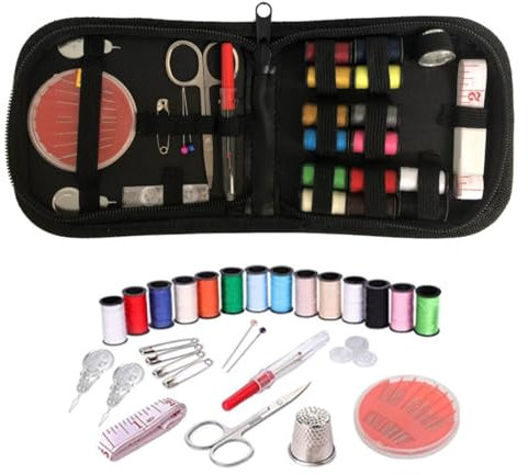 OUDQFCJ Kit Costura,Kit de Costura,Costurero Accesorios Costura Kit de Accesorios para el Viajes y Principiantes y emergencias, de Ropa con Agujas de Hilo, Tijeras, Botones de,Costureros Completos