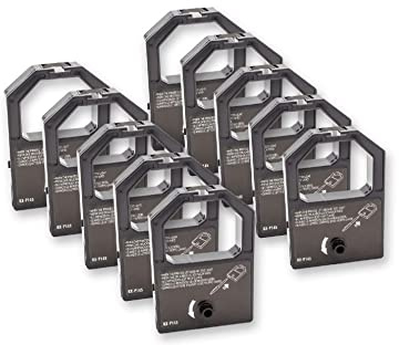 vhbw 10 x färgband för skrivning kompatibel med Panasonic KX-P 1592, KX-P 1590, KX-P 145 i, KX-P 145 matris- eller biljettskrivare - svart