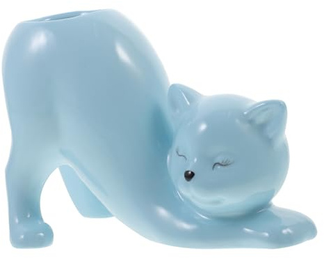 OUNONA Cat Planter Keramiktopf Tierform Niedlicher für Sukkulenten Dekoration für Innen und Außenbereich Lustiger Tier für Garten