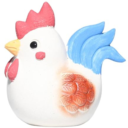 Folpus Tee-Haustier-Hahn-Statue aus lila Ton, traditionelles Ornament, Geschenk, Handwerk, Tierfigur, dekorativ für Tisch, Schlafzimmer, Wohnzimmer