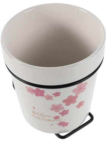 SHOWERORO Portautensili Da Cucina in Ceramica Con Griglia in Metallo, Organizer Per Utensili Da Cucina, Per Piano Di Lavoro, Decorazione Per La Casa