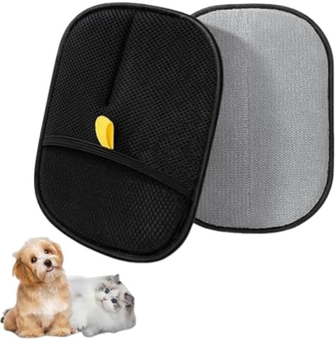 KEQAR 2 Pcs Guanti Rimuovi Peli per Gatti e Cani Senza Dita per Cura del Pelo e Pulizia Elettrostatica per Vestiti e Divani