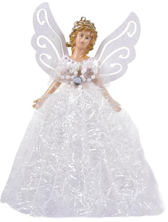 Christmas Angel Tree Topper - Angel Tree Top Figurine Christmas Trees Fairy Topper Treetop Pendant With Wings - Christmass Trees Hanging Ornament Crafts Pendant Dolls Ornament For Home Party Decor
