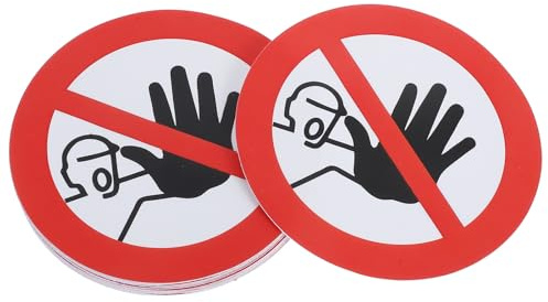 Gadpiparty 20 Adesivi Segnale di Stop Impermeabili 10x10 Cm, Cartelli di Avvertimento Autoadesivi Non Toccare per Sicurezza Cantieri e Ambienti di Lavoro, Resistenza Intemperie e