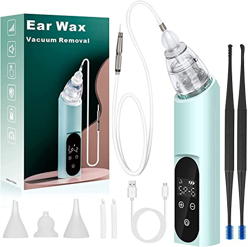 Ear Wax Vacuum Removal Tool, 6 Gear Strong Suction Electric Ear Cleaner Ear Vacuum Wax Remover, USB Charge Ear Wax Suction Removal Kit, Reusable Ear Suction Vacuum Device for Adults and Kids