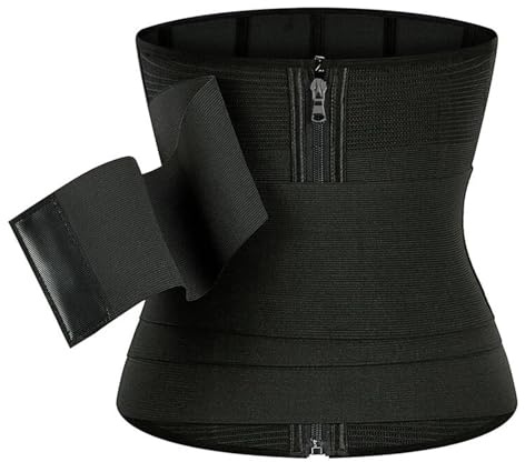 Gaine Ventre Plat Entraîneur de Taille réglable, Bande enveloppante détachable, Ceinture Amincissante, contrôle du Ventre, façonne Le Corps(M-L)