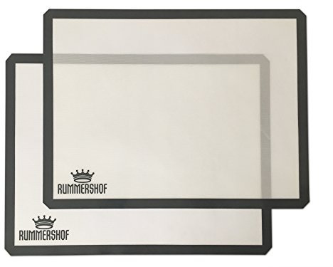 Rummershof - Alfombra de silicona para hornear (2 piezas) - Hoja para hornear antiadherente y reutilizable - Alfombra enrollada (30 x 40 cm)