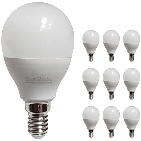 LED ATOMANT Pack 10x Bombilla LED E14 G45 9W, Color Blanco Neutro (4500K), 950 Lumenes, Casquillo fino, Equivalente a 95W tradicional