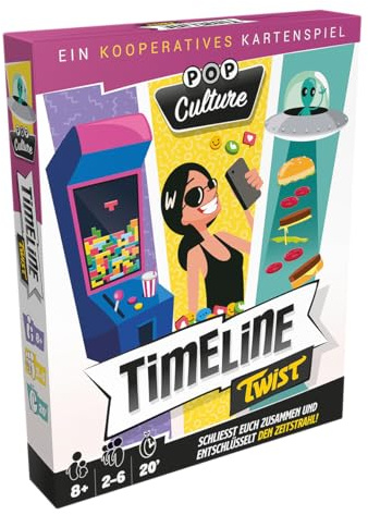Zygomatic, Timeline Twist: Pop Culture, Familienspiel, Kartenspiel, 2-6 Spieler, Ab 8+ Jahren, 20 Minuten, Deutsch