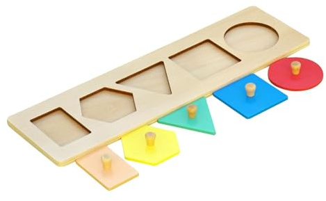 Colcolo Sortierbrett, Montessori-Spielzeug, geometrische Form, passendes Griffbrett, Holzform, Steckpuzzle für Spiele, frühe Bildungsaktivitäten