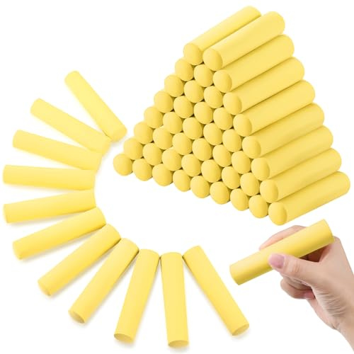 Fulmoon 80 Pcs Jumbo Sidewalk Chalk Bulk for Kids Large Outdoor Street Washable Chalk for Toddler Adults Art Drawing Painting Christmas Classroom Gifts(Yellow)