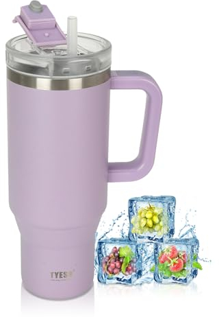 Riley Joy Travel Mug 1200ml 40oz Trinkflasche mit Strohhalm Kaffeebecher to Go Auslaufsicher Edelstahl Thermobecher