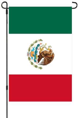 Bandera mexicana pequeña de México, banderas de jardín de 12 x 18 pulgadas, de doble cara, resistentes a la intemperie, para decoración al aire libre (México)