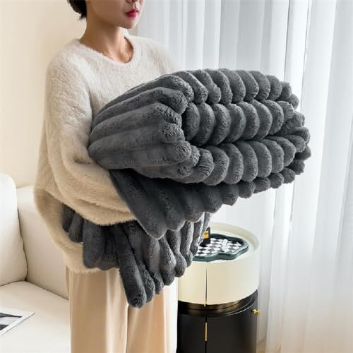 Luofanfei Kuscheldecke Wohndecke 150x200 Grau Dunkelgrau Anthrazit Plüsch Samt Decke Kuschelig Warme Flauschige Fleecedecke Bettüberwurf Couchdecke Tagesdecke Sofadecke Blanket Für Schlafzimmer Büro