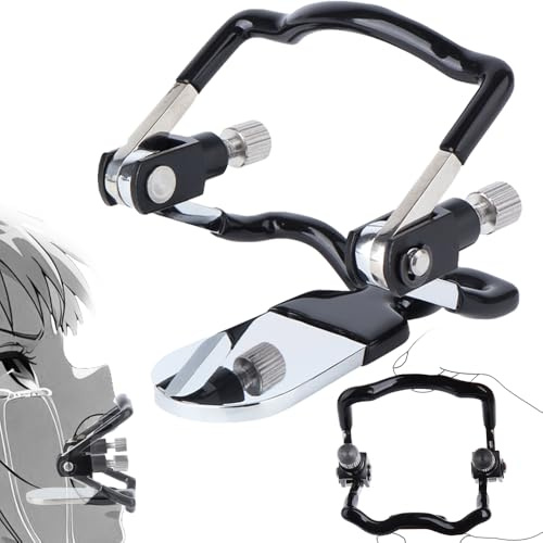 Heuceo Tongue Fixed Mandatory Mouth Opening & Bondage Gags & Muzzles Adult Sex Toys, Stainless Steel Ergonomics Adjustable Gag Mouth Plug Restraints BDSM Sex Novelties Games for Women Men Couples (L)