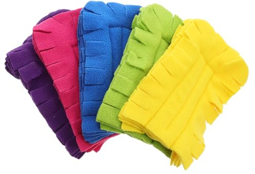 NUOBESTY Lot de 5 Recharges de Plumeau à Main en Flanelle Multicolore Têtes de Dépoussiéreur Réutilisables et Lavables Adaptées au Nettoyage des Sols Fenêtres et Ventilateurs