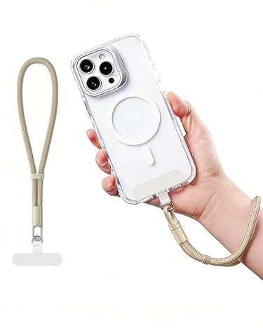 GZYUNFA Polyester Mobile Phone Wristband Hanging Rope, Smartphone Wrist Strap Lanyard, Adjustable Phone Anti-Fall Wristband, Suitable for iPhone/Samsung/Most Phones (Camel)