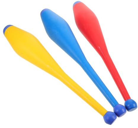CVUTOVO 3pcs Juggling Club Pins Set for Adults, Colorful Circus Juggling Sticks for Stage Performance and Outdoor Training, Acrobatic Stick Props for Skill Development and Coordination