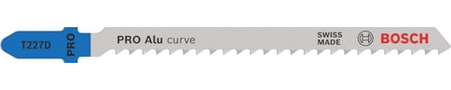 Bosch 100x PRO Aluminium curve T227D Jigsaw Blade (for Aluminium, Non-ferrous metals, Length 100 mm, Professional Accessory Jigsaw)