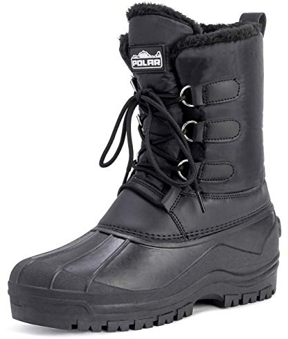 Polar Uomo Letame Allacciare Breve Nylon Pioggia Allacciare Anatra Stivali - BLK47 AYC0141