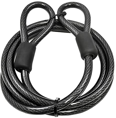 Lumintrail 12 mm starkes Sicherheitskabel, Vinyl-beschichteter geflochtener Stahl mit versiegelten Schlaufenenden (1,27 m, 2,1 m, 3,8 m oder 9,2 m) (2,1 m).