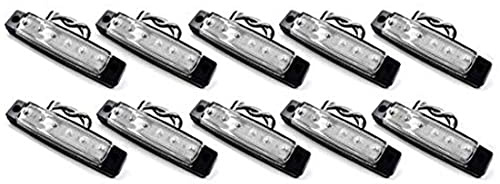 VIGORFLYRUN PARTS LTD 10x 3.8 6 LED Luce Laterale da Camion Indicatore LED Lampada di Posizione, per 24V Rimorchio Camion Furgone Rimorchi Auto Trattore Camper SUV - Bianco