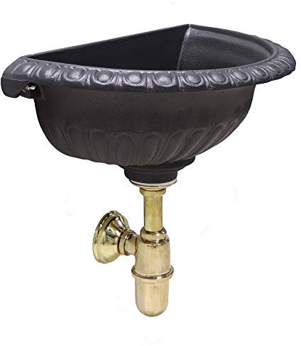 FONDERIA BONGIOVANNI Baignoire Murale Mod. Liberty évier Fontaine Couleur Fonte avec Siphon Brillant Maison Jardin